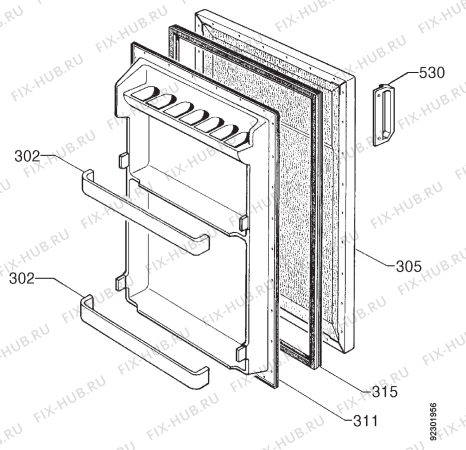 Взрыв-схема холодильника Arthurmartinelux AR1410T - Схема узла Door 003